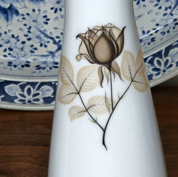 Vintage Pair of Shadow Rose Vases by Rosenthal Continental 7"